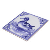 Duck Blue und White European Folk Animal Art Fliese (Seite)