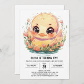 Duck Boho Birthday Einladung (Vorne/Hinten)