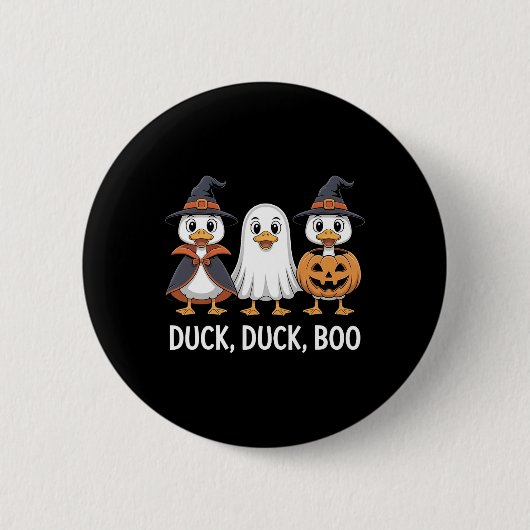 Duck Boo Funny Duck Pumpkin Retro Men H Button (Vorderseite)