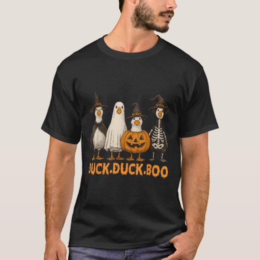 Duck Boo Funny Niedlich Soky Halloween Familiengos T-Shirt (Vorderseite)