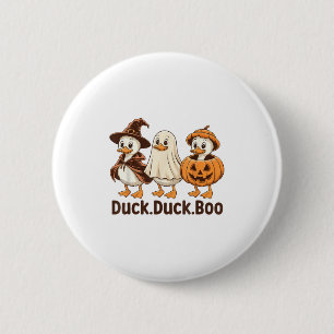 Duck Boo Funny Niedlich Spooky Halloween Retro Gan Button