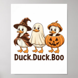 Duck Boo Funny Niedlich Spooky Halloween Retro Gan Poster