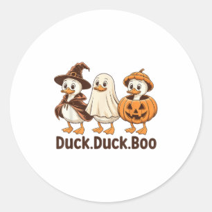 Duck Boo Funny Niedlich Spooky Halloween Retro Gan Runder Aufkleber