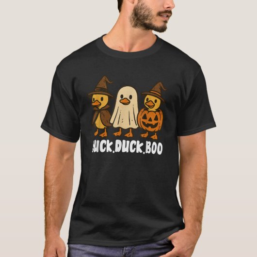 Duck Boo Funny Niedlich Spooky Halloween Retro Gan T-Shirt (Vorderseite)