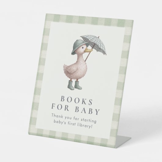 Duck Books For Baby Shower Table Top Sockelschild (Vorderseite)