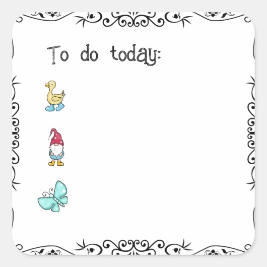 Duck Bullet Journal oder Planner Square Sticker (Vorderseite)