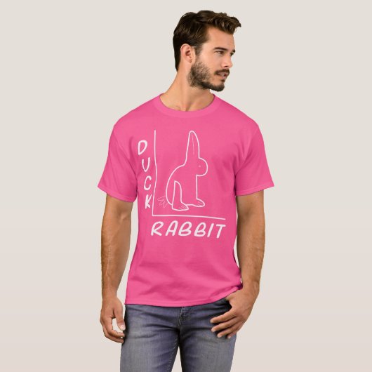 Duck Bunny Optical Illusion Math Funny T-Shirt (Vorne ganz)