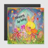 Duck Bunny Spring Ostercard Magnetkarte (Vorne/Hinten)