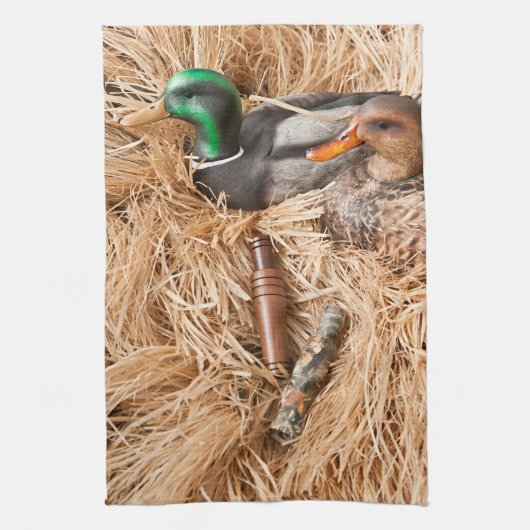 Duck Call Mallard Drake Hunting Kitchen Dish Towel Geschirrtuch (Vertikal)