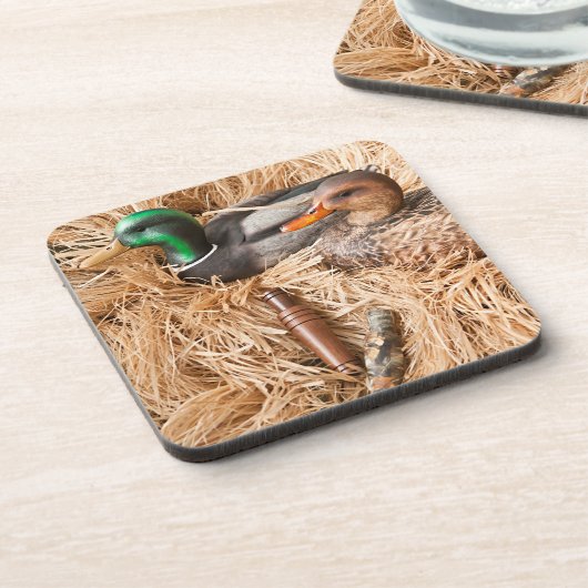 Duck Call Mallard Drake Jagdjagd Untersetzer (Linke Seite)