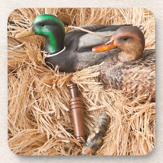 Duck Call Mallard Drake Jagdjagd Untersetzer (Vorderseite)