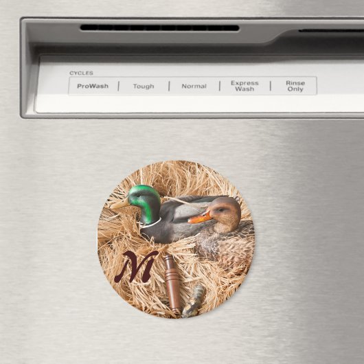 Duck Call Mallard Drake Monogram Initial Magnet (In Situ (Geschirrspüler))