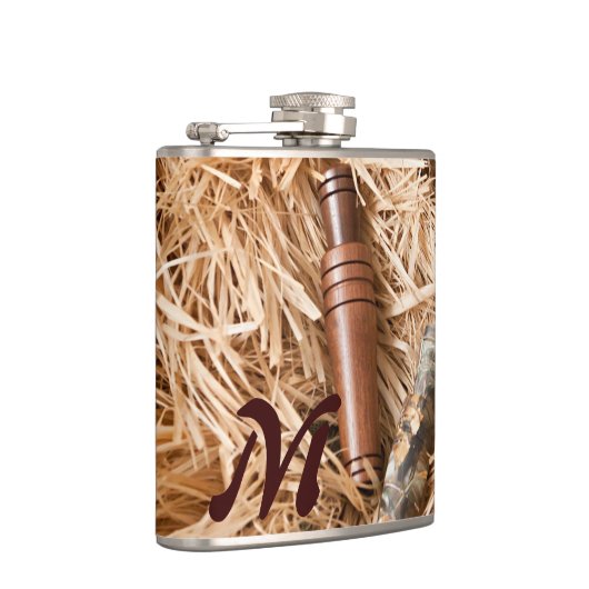 Duck Call Mallard Drake Monogram Whiskey Flask Flachmann (Rechts)