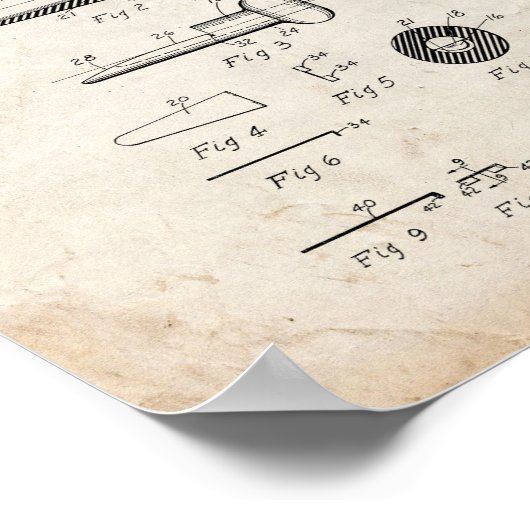 Duck Call Patent - Old Look Poster (Ecke)