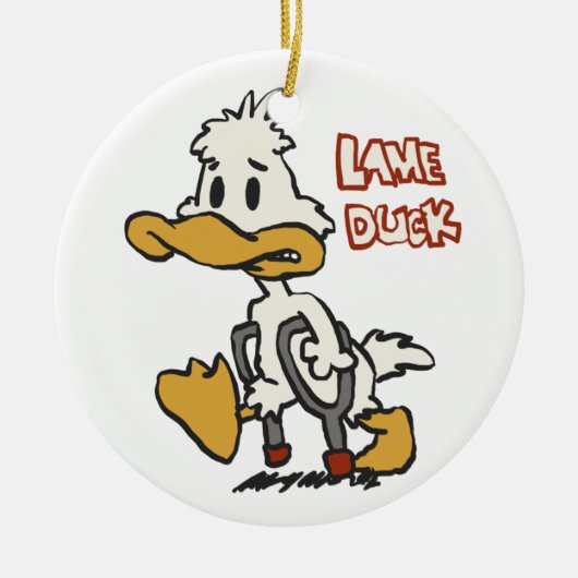Duck-Cartoon-Klinge Choose Background | Keramik Ornament (Vorne)