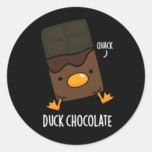 Duck Chocolate Funny Dark Chocolate Pub Dark BG Runder Aufkleber (Vorderseite)