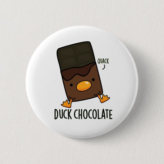 Duck Chocolate Funny Dark Chocolate Puff Button (Vorderseite)