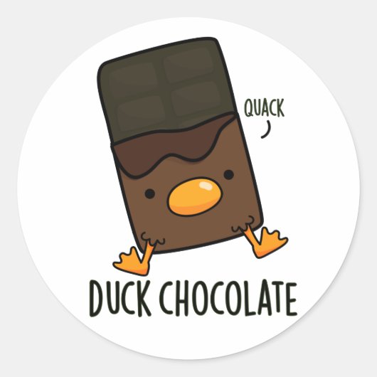 Duck Chocolate Funny Dark Chocolate Puff Runder Aufkleber (Vorderseite)