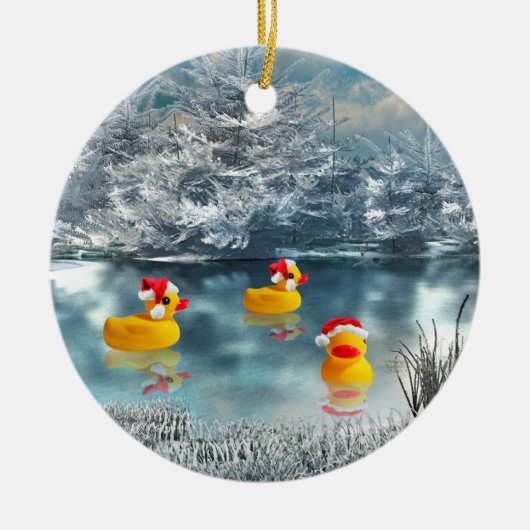 Duck Christmas Keramik Ornament (Vorne)