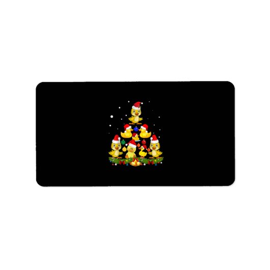 Duck Christmas Tree Adressaufkleber (Vorne)