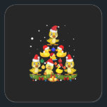 Duck Christmas Tree Quadratischer Aufkleber<br><div class="desc">Duck Christmas Tree</div>