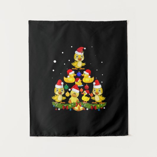 Duck Christmas Tree Wandteppich (Vorderseite)