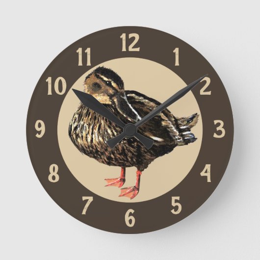 Duck Clock Runde Wanduhr (Vorderseite)