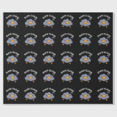 Duck Cloud Funny Weather Puck Dark BG Geschenkpapier (Flach)