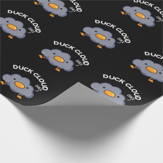Duck Cloud Funny Weather Puck Dark BG Geschenkpapier (Ecke)