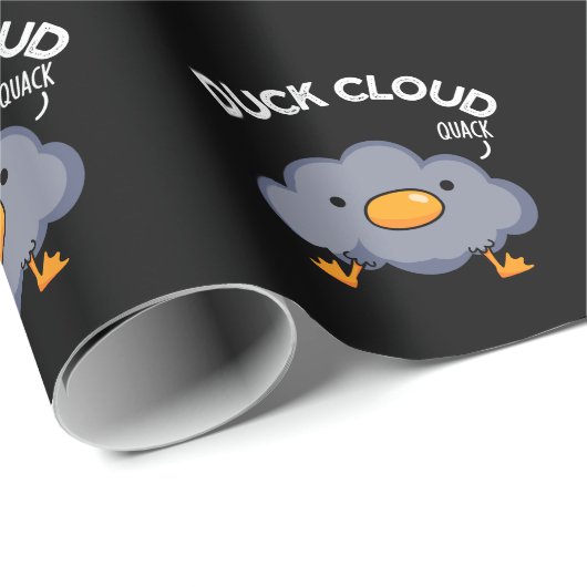 Duck Cloud Funny Weather Puck Dark BG Geschenkpapier (Rolleneckpunkt)