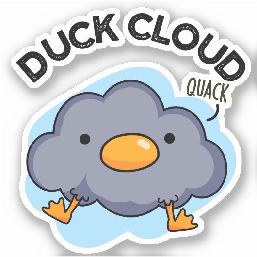 Duck Cloud Funny Weather Puff Aufkleber (Vorderseite)