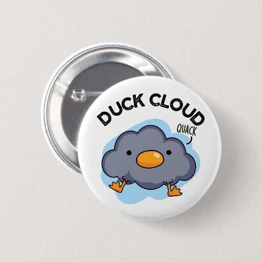 Duck Cloud Funny Weather Puff Button (Vorne & Hinten)