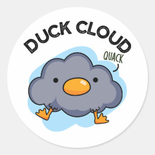 Duck Cloud Funny Weather Puff Runder Aufkleber