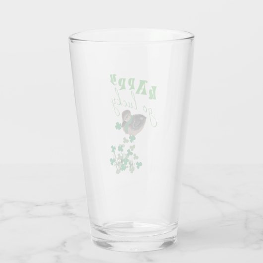 Duck Clover Happy Go Lucky St Patrick's Day Glas (Rückseite)