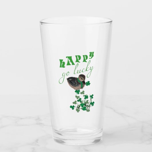 Duck Clover Happy Go Lucky St Patrick's Day Glas (Vorderseite)