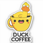Duck Coffee Funny Drink Pub Aufkleber (Vorderseite)