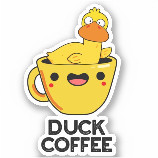 Duck Coffee Funny Drink Pub Aufkleber (Vorderseite)