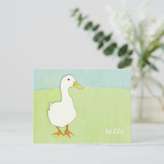 Duck Cool Hello Postcard Postkarte (Stehend Vorderseite)