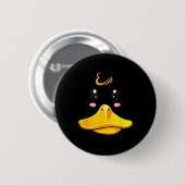 Duck Costume Niedlich Rubber Ducky Face Halloween Button (Vorne & Hinten)