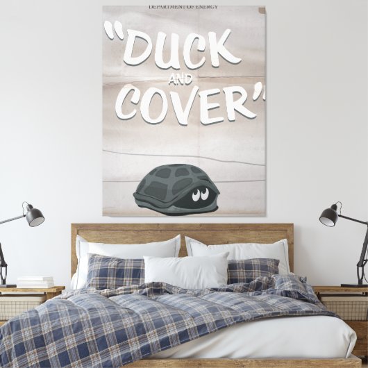 Duck & Cover Leinwanddruck (Insitu (Schlafzimmer))