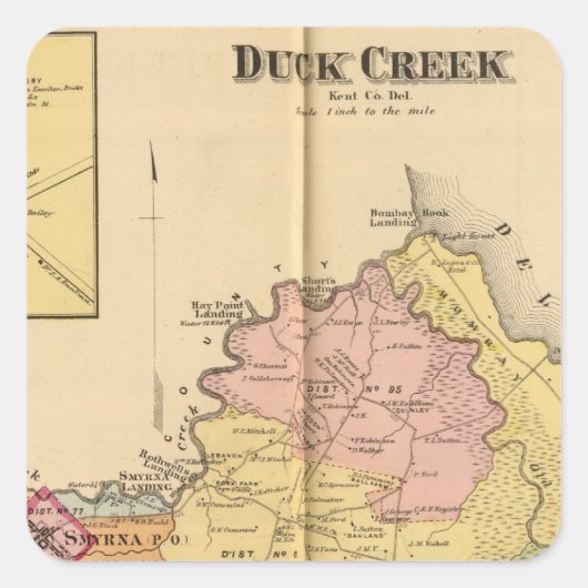 Duck Creek Quadratischer Aufkleber (Vorderseite)