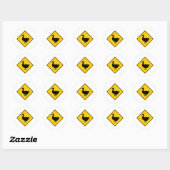 Duck Crossing Highway-Zeichen Runder Aufkleber (Blatt)