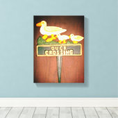 DUCK CROSSING SIGN 3 LEINWANDDRUCK (Insitu (Holzboden))