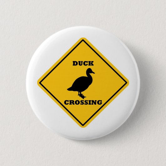Duck Crossing Street Sign Button (Vorderseite)