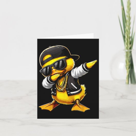 Duck Dabbing Funny Rubber Duck mit Sungles Karte (Vorderseite)