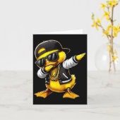 Duck Dabbing Funny Rubber Duck mit Sungles Karte (Gelbe Blume)