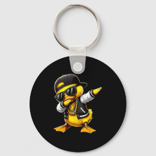 Duck Dabbing Funny Rubber Duck mit Sungles Schlüsselanhänger