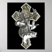 Duck Deer Dove Camo Cross Christian Hello Hunting Poster (Vorne)