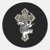 Duck Deer Dove Camo Cross Christian Hello Hunting  Runder Aufkleber (Vorderseite)