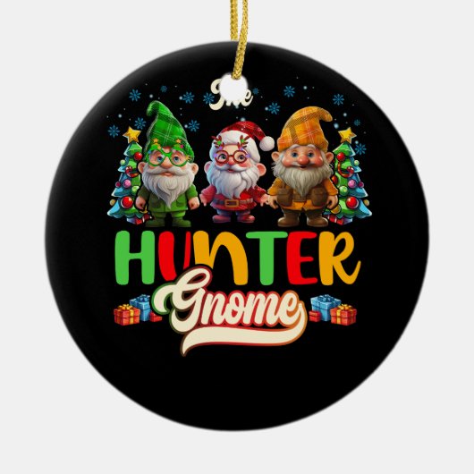 Duck Deer Hunter Gnome Jagdfamilie Match Chr Keramik Ornament (Vorne)